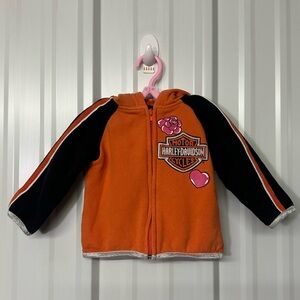 Harley Davidson Infant Girls 18M Bling Fleece Hoodie Baby Biker Sweatshirt